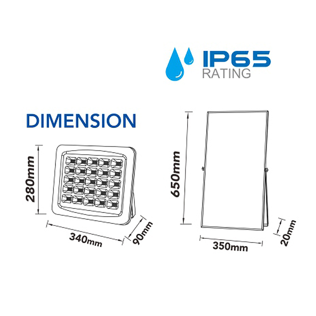 Modi สปอร์ตไลท์ โซล่าเซลล์ โมดิ Flood Light Solar Cell 300W Daylight MD-PT77300LY