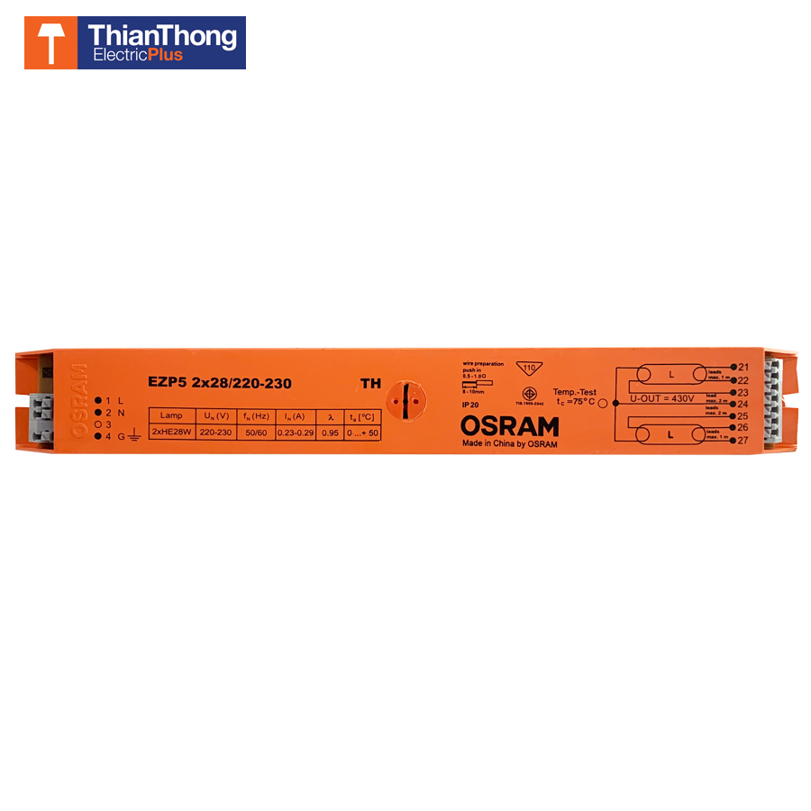 Osram บัลลาสต์ อิเล็คโทรนิค ออสแรม Electronic Ballast EZP5 2x28W