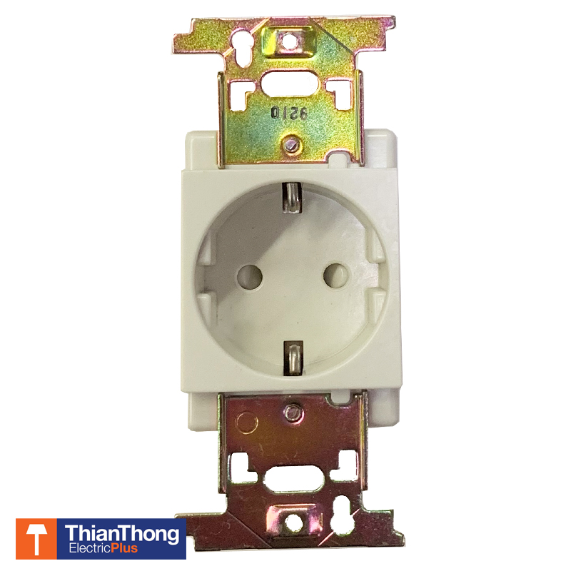 National / Panasonic เต้ารับเดี่ยวเยอรมัน ขากลม เนชั่นแนล/พานาโซนิค Tamper-proof round pin receptacle with grounding WZ1121-7