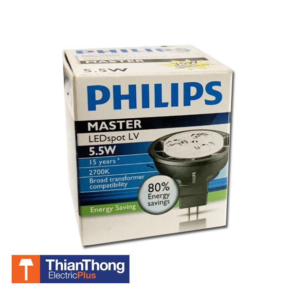 Philips หลอดไฟฟิลิปส์ Master LEDspot LV MR16 12V 5.5W GU5.3 36D 2700k
