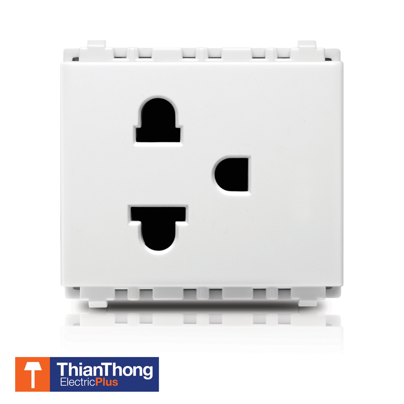 Philips เต้ารับเดี่ยว แบบมีกราวด์ ฟิลิปส์ รุ่นลีฟ LeafStyle Simplex 2P+E US-EU socket