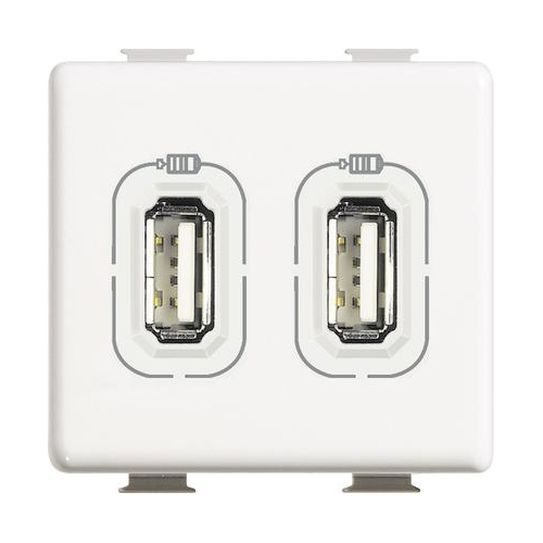 Bticino เต้ารับ USB 2 ช่อง บิทิชิโน USB charger 2,400 mA 230V - 2 connector 2 modules Matix AM5285C2
