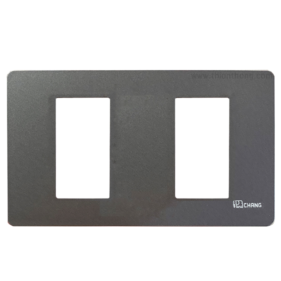 Chang ฝา 2 ช่อง สีเทา ตราช้าง รุ่น C-402CG Gray iModern 