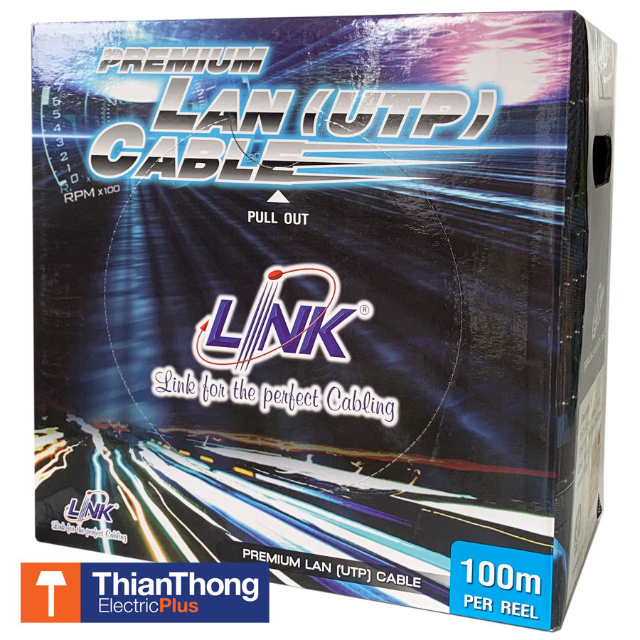 Link Lan Cable สายแลน สายสัญญาณข้อมูล CAT5e UTP Enhanced Cable,CMR White (100m/Box) US-9015-1