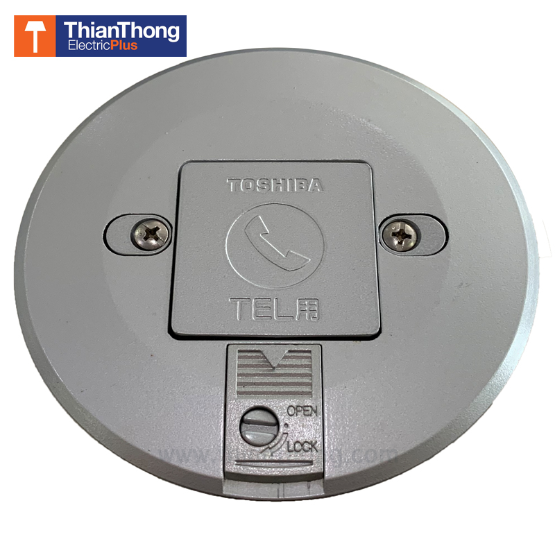 Toshiba ปลั๊กโทรศัพท์ฝั่งพื้น โตชิบา Telephone POP UP 6P4C 2 ช่องเสียบ DC8564 - Clearance