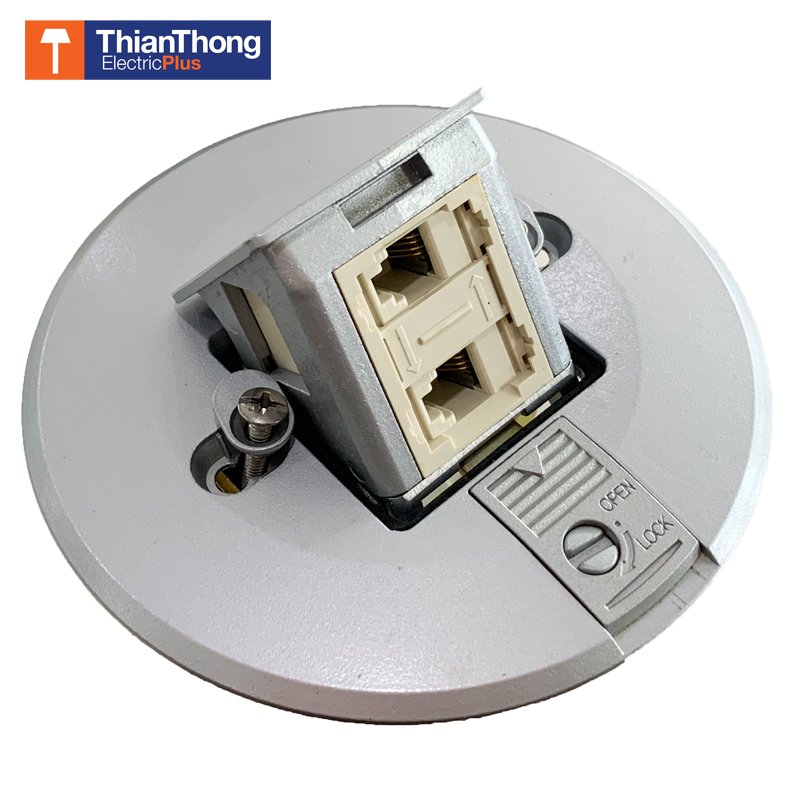 Toshiba ปลั๊กโทรศัพท์ฝั่งพื้น โตชิบา Telephone POP UP 6P4C 2 ช่องเสียบ DC8564 - Clearance