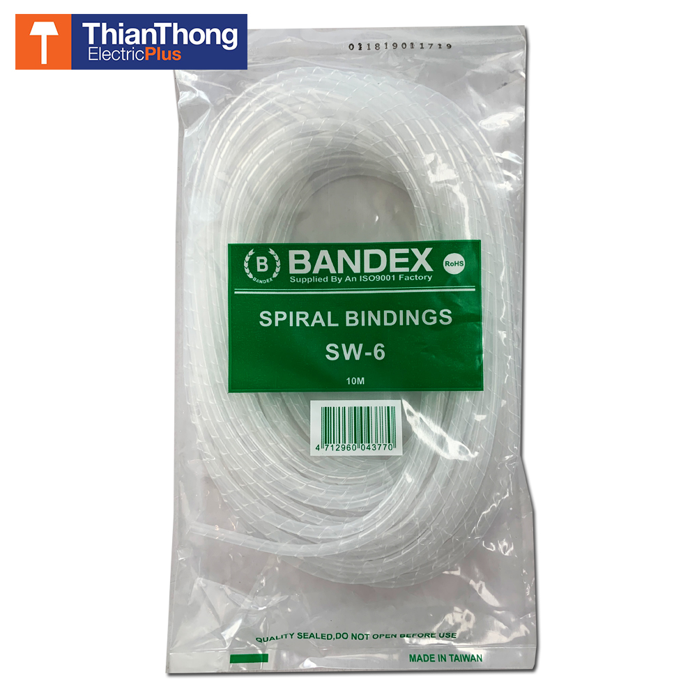 Bandex ไส้ไก่ พันจัดเก็บสายไฟ เบนเด็กซ์ Spiral Bindings SW-6 10M