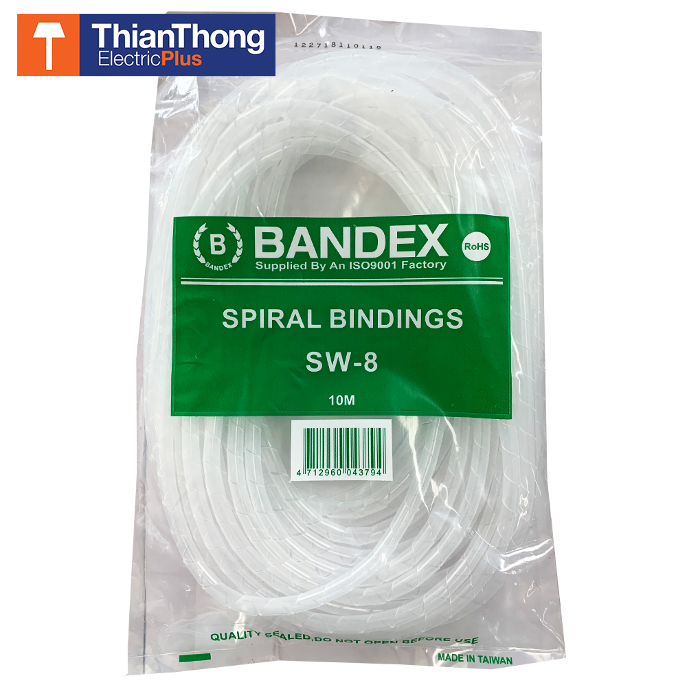 Bandex ไส้ไก่ พันจัดเก็บสายไฟ เบนเด็กซ์ Spiral Bindings SW-8 10M