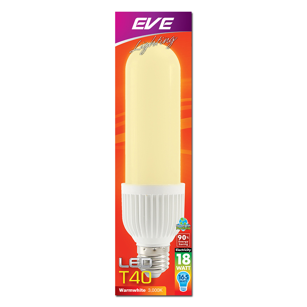 EVE หลอดไฟ LED อีฟ T40 18W E27 Warm White 3000K