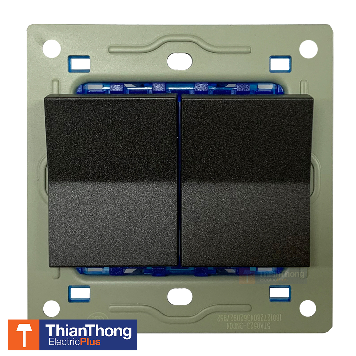 Siemens สวิตซ์ทางเดียว 2 สวิตซ์ ขนาด 3 ช่อง แวเลียร์ ซีเมนส์ 2 Gang One Way Switch (3M) 5TA0-521-3NC04 - DELTA Valere Black