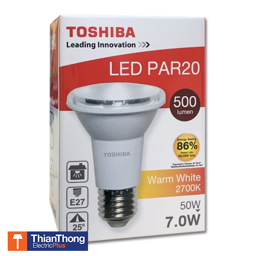Toshiba หลอดสปอร์ตไลท์ พาร์ 20 โตชิบา LED PAR20 7W E27 
