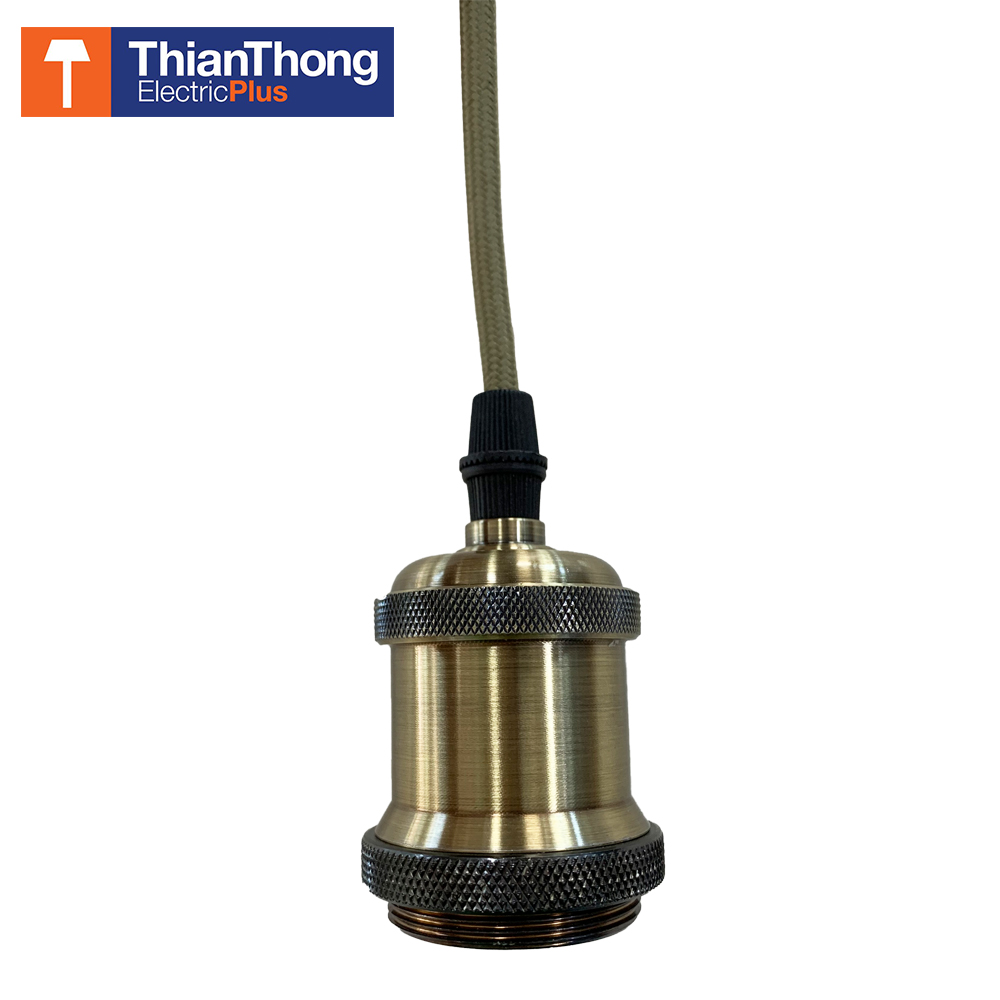Lighting Plus โคมไฟ ขั้วห้อยวินเทจ Vintage Bulb Holder E27 บรอนซ์ Bronze STW CL-113 ราคาส่ง