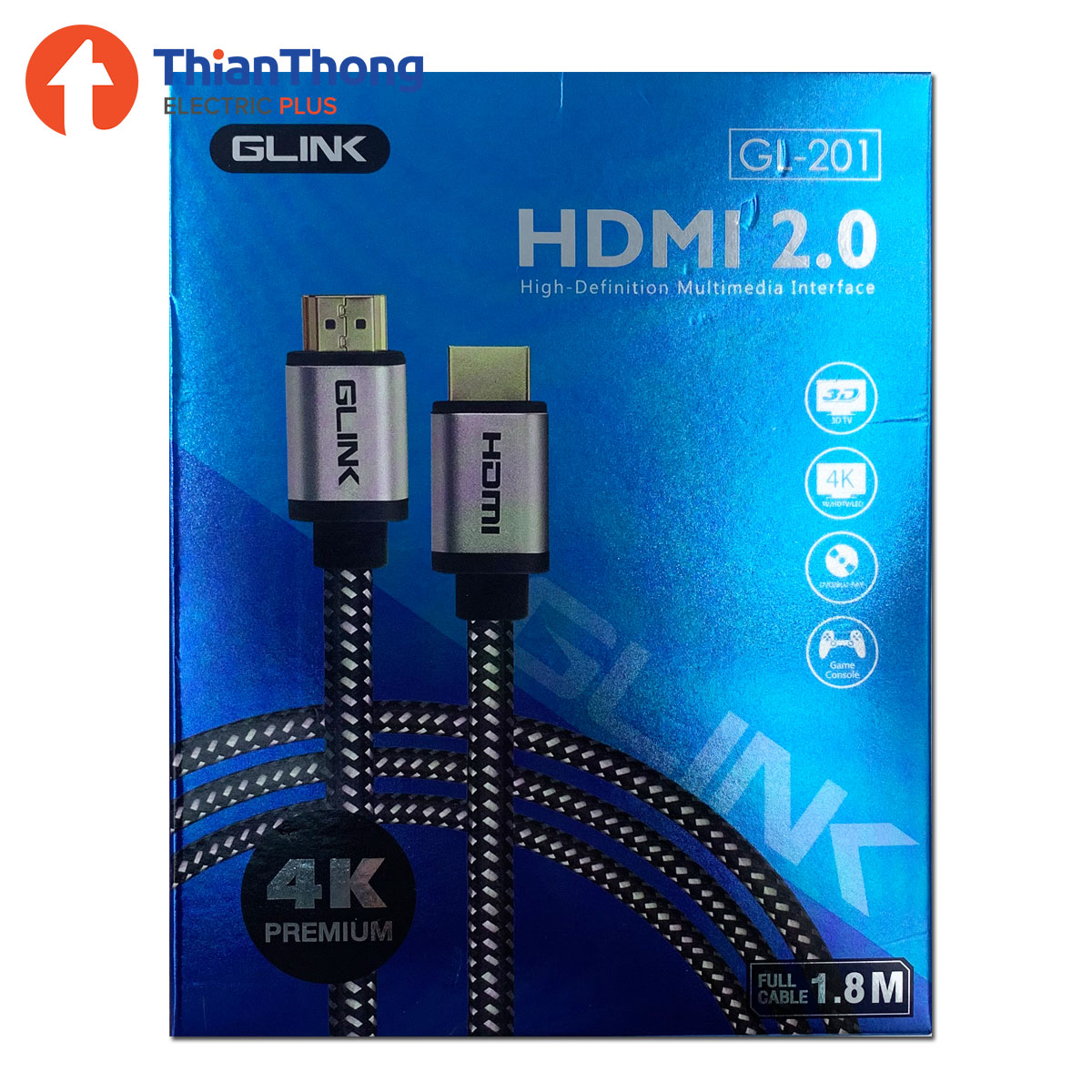 GLINK สายสัญญาณ จีลิ้งค์ Cable HDMI 2.0 3D 4K Ultra HD Resolution GL201
