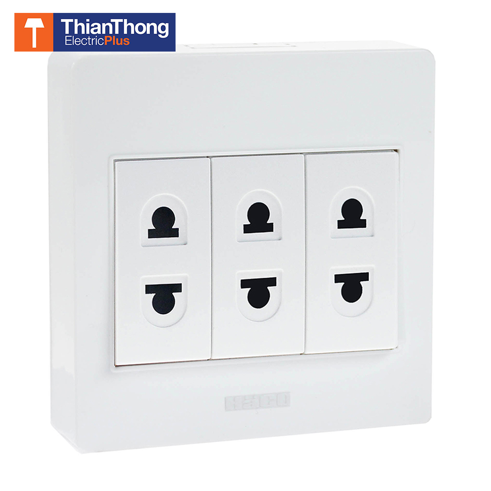 HACO เต้ารับ 2 ขา 3ช่อง ฮาโก้ แบบติดลอย M3-R30