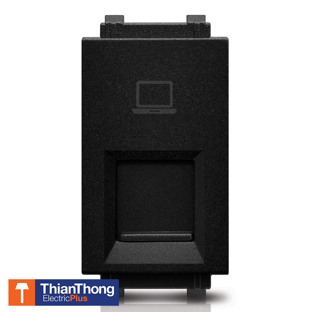 Philips เต้ารับคอมพิวเตอร์ (LAN) Cat 6 ฟิลิปส์ รุ่นลีฟ LeafStyle 1M RJ45 Cat6 Black สีดำ