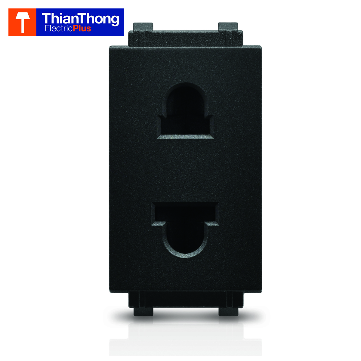 Philips ปลั๊กเดี่ยว 2 สาย มีม่านนิรภัย รุ่นลีฟ LeafStyle Simplex 2P US-EU Socket Black สีดำ