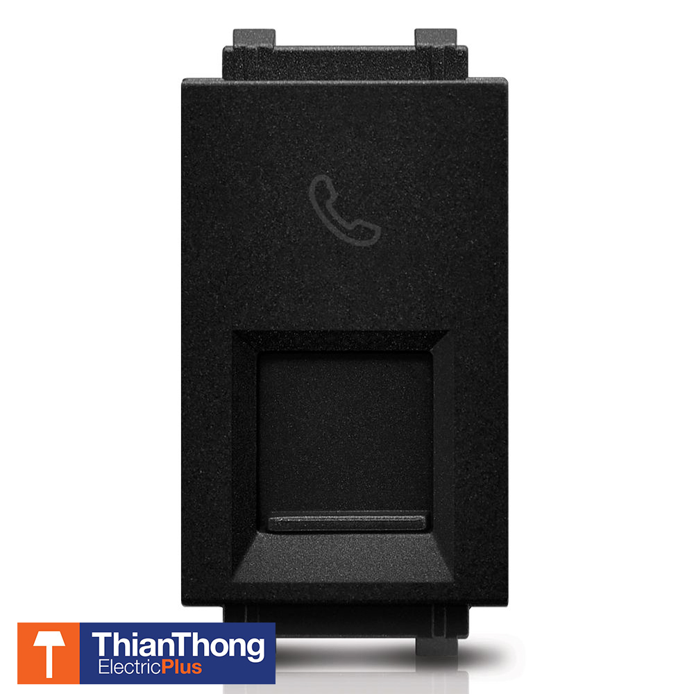 Philips เต้ารับโทรศัพท์ RJ11 ฟิลิปส์ รุ่นลีฟ LeafStyle 1M RJ11 Telephone Socket Black สีดำ