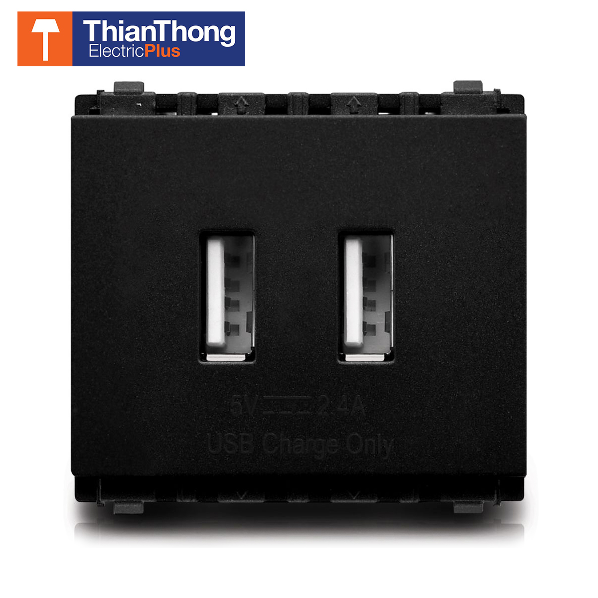Philips เต้ารับ USB 2 ช่อง ฟิลิปส์ รุ่นลีฟ LeafStyle 2M USB Socket Black สีดำ