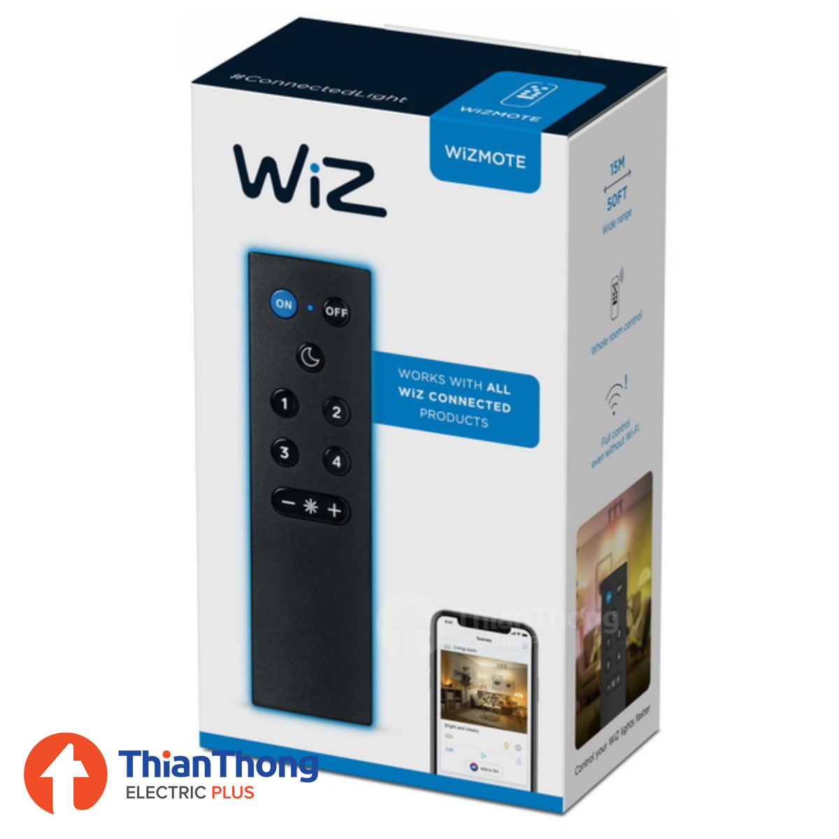 Wiz by Philips รีโมทคอนโทรล ควบคุมหลอดไฟอัฉริยะ ฟิลิปส์ วิช Wizmote Wiz 
