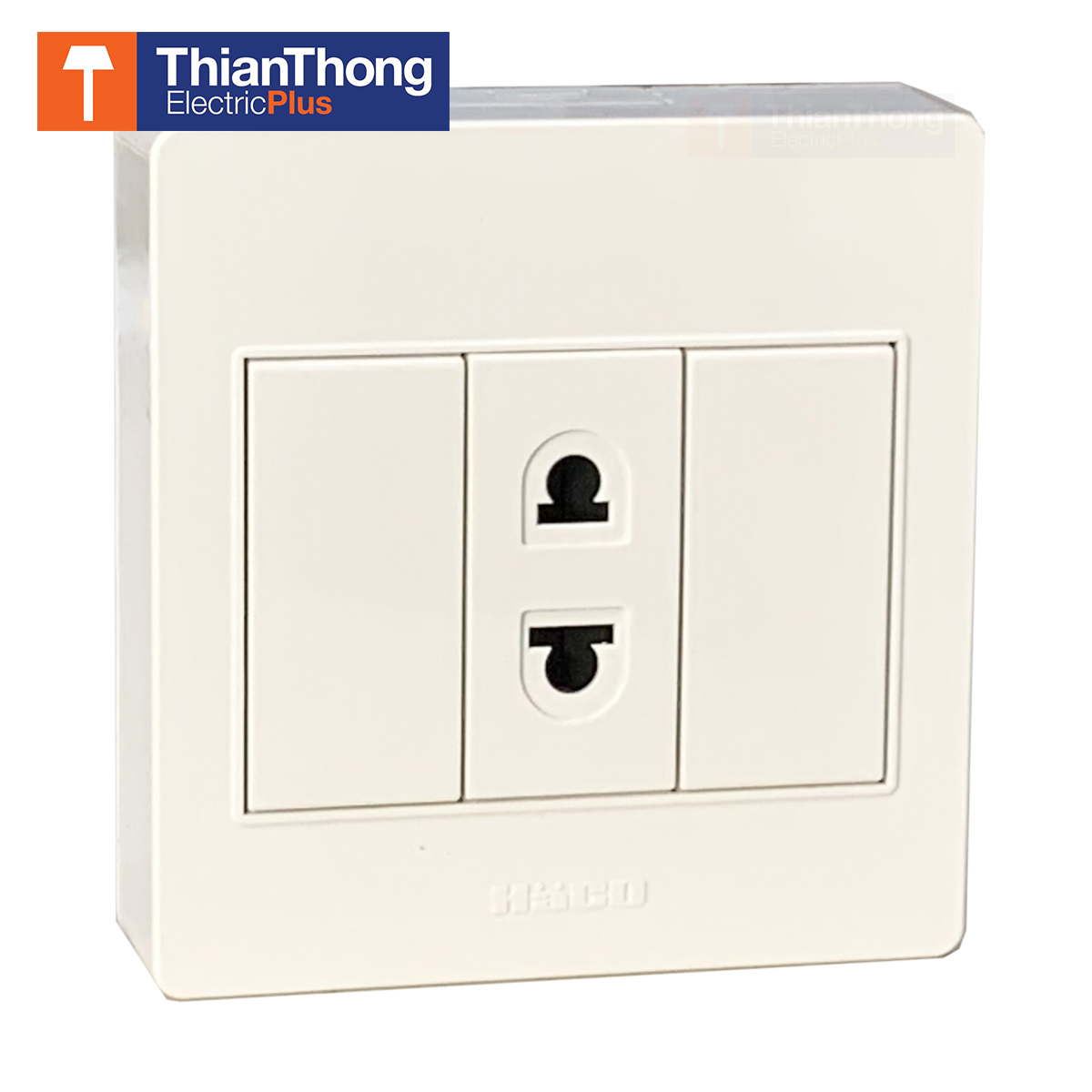 HACO เต้ารับ 2 ขา 1 ช่อง ฮาโก้ แบบติดลอย M3N-R10 (ปลั๊กลอย 1 ช่อง)