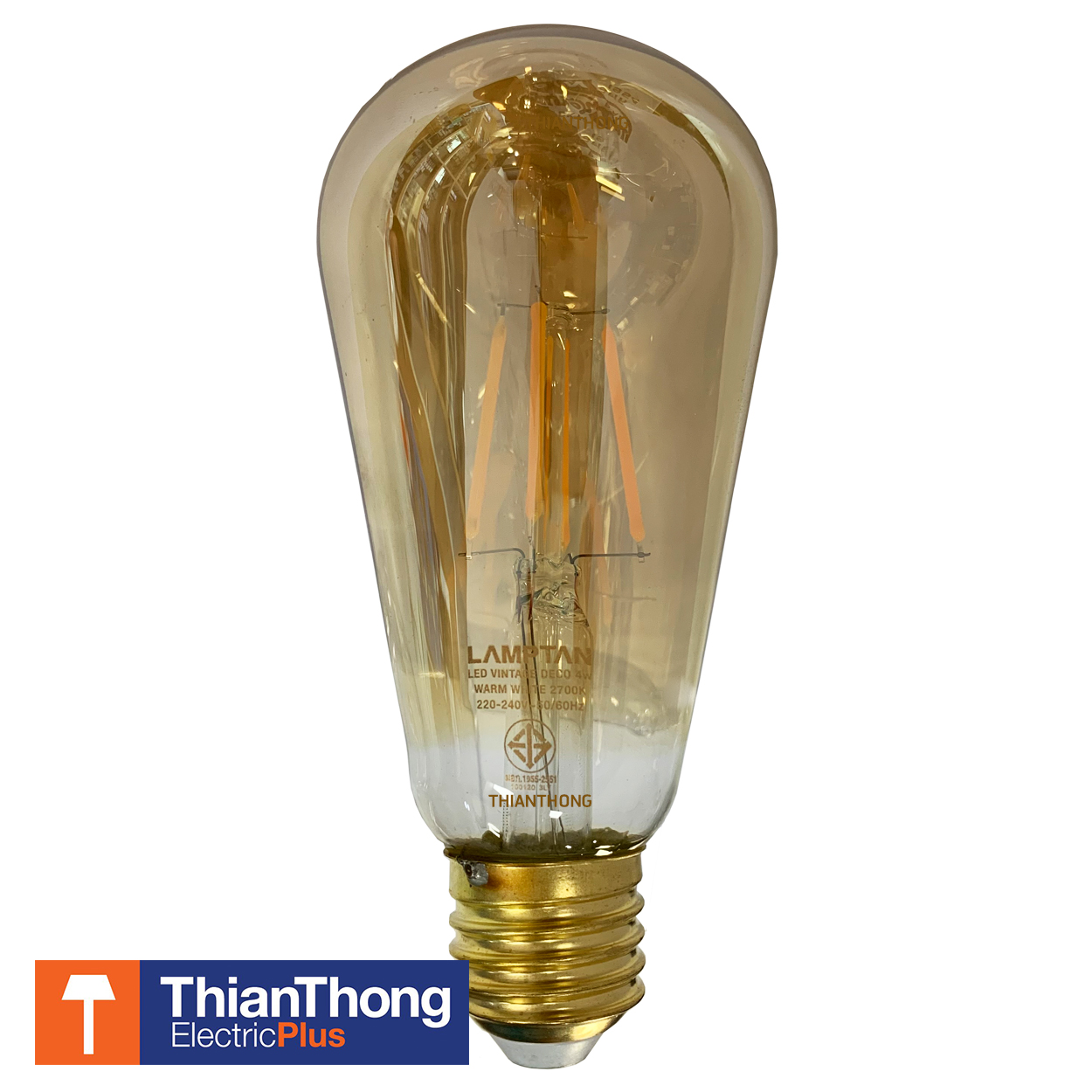Lamptan หลอดไฟ วินเทจ เดคโค่ ST18 แลมป์ตั้น LED Vintage Deco 4W E27 2700K