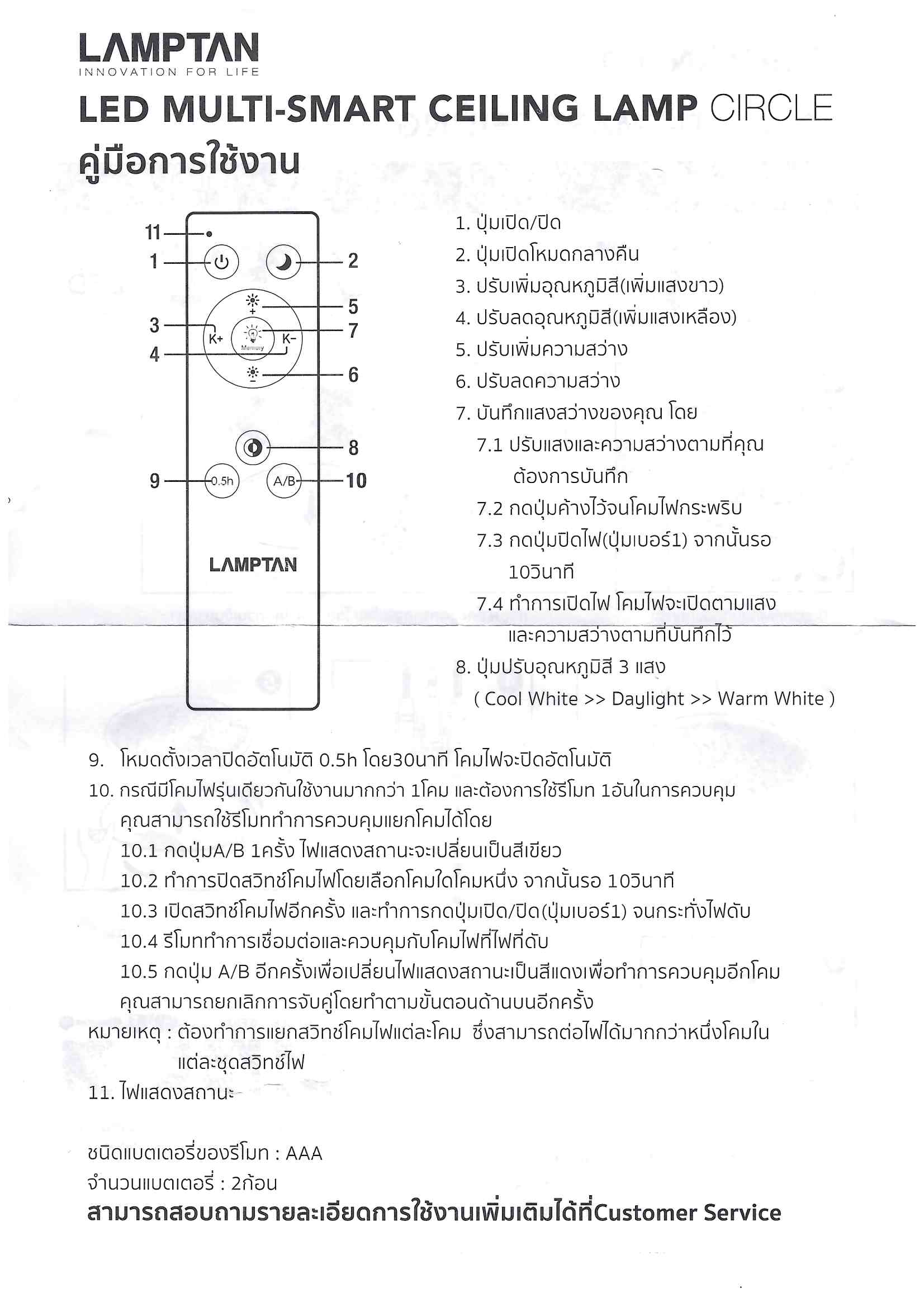 Lamptan LED โคมไฟซาลาเปาเพดาน ฝาประกาย แลมป์ตั้น Multi-Smart Ceiling Light - New Sparkle Cover พร้อมรีโมทควบคุม