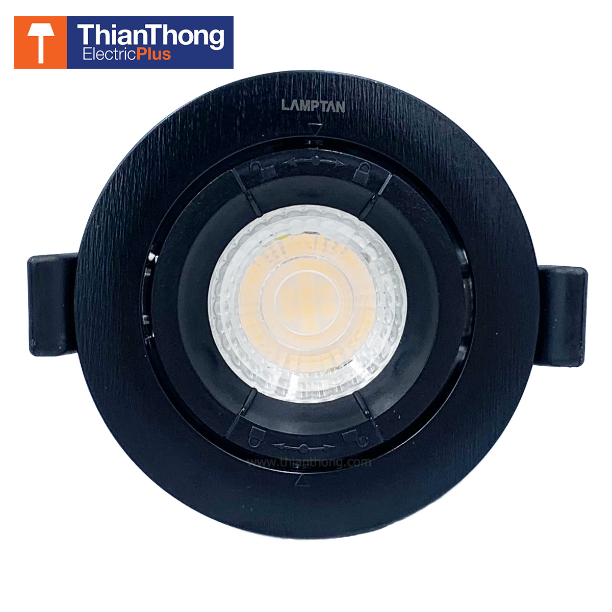 Lamptan โคมไฟดาวน์ไลท์ MR16 พร้อมหลอดไฟ LED ปรับหน้าได้ แลมป์ตั้น LED MR16 Full Set Black 5W สีดำ แสง Warm White