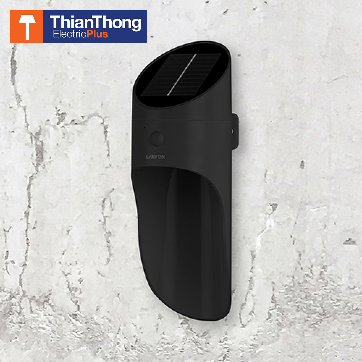 Lamptan ไฟติดผนัง พลังงานแสงอาทิตย์ แลมป์ตั้น Solar Smart Sensor Bamboo Black สีดำ