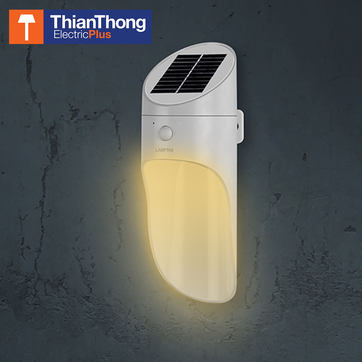 Lamptan ไฟติดผนัง พลังงานแสงอาทิตย์ แลมป์ตั้น Solar Smart Sensor Bamboo White สีขาว 
