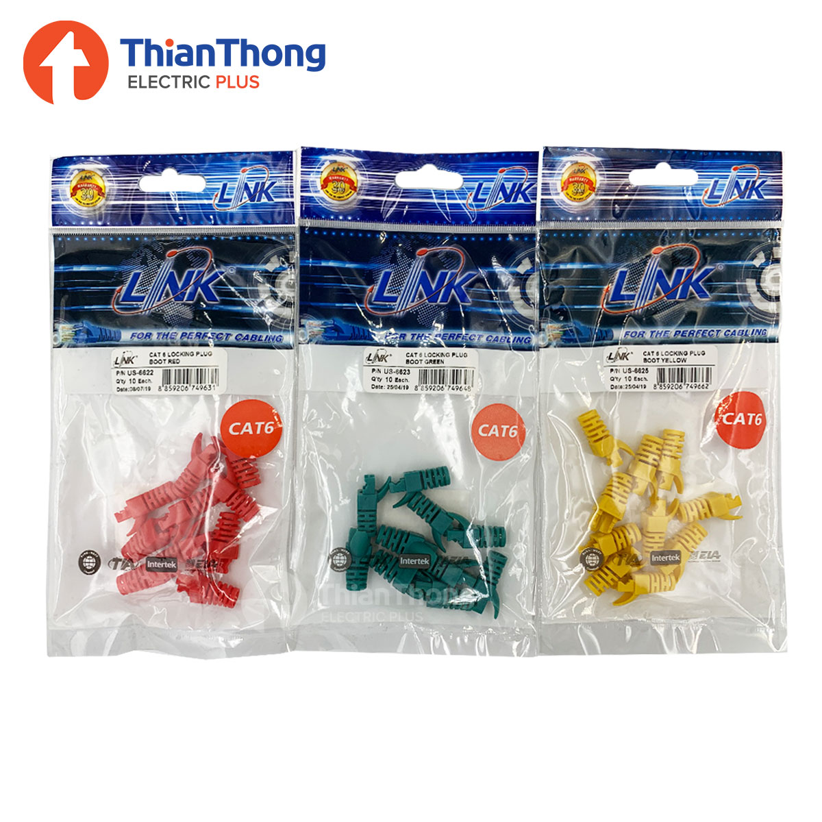 Link ปลั๊กบูทส์ ยางครอบหัวแลนแบบสี ลิ้งค์ Locking Plug Boot CAT6 Color Link US-662x