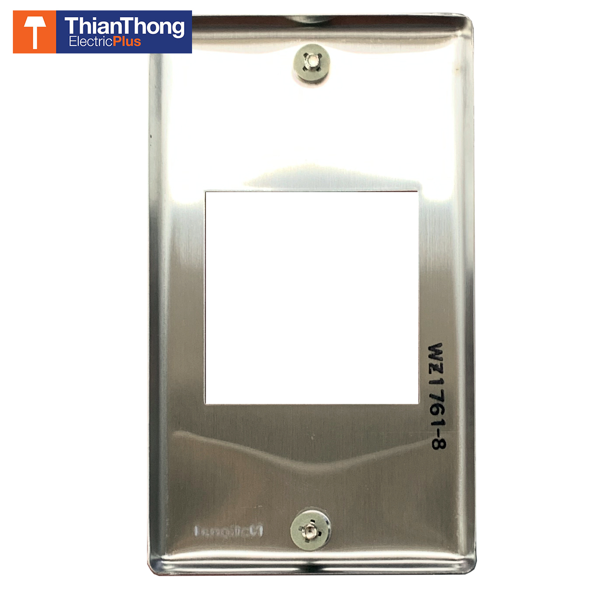 National (Panasonic) ฝาสแตนเลส 1 ช่อง สำหรับเต้ารับเยอรมัน Aluminum plate 1 device WZ1761-8