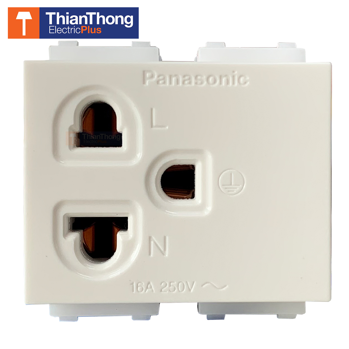 Panasonic เต้ารับเดี่ยวมีกราวด์ พานาโซนิค รุ่น อินนิชิโอ Grounding universal receptacle 16A 250V INITIO WEGN1191 สีขาว