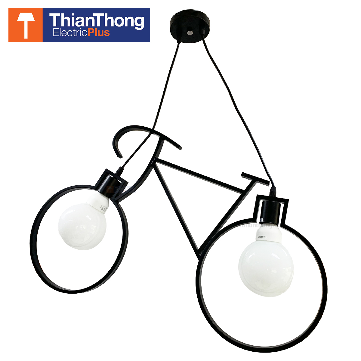 โคมไฟห้อย จักรยาน Bicycle Pendant Lamp Round Loft Style E27 TTE-CH-7431/2 Black
