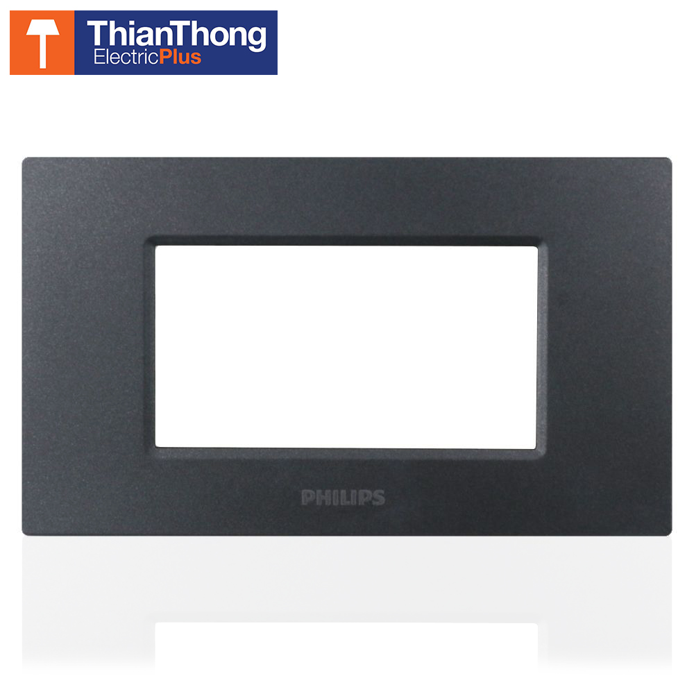 Philips หน้ากาก ฝา 3 ช่อง ฟิลิปส์ รุ่นลีฟ LeafStyle 3M Cover ฺBlack สีดำ