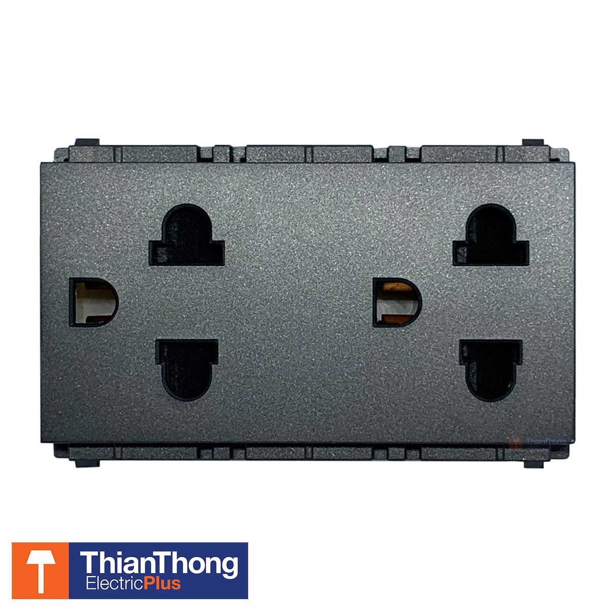 Philips เต้ารับคู่แบบมีสายดิน และม่านนิรภัย ฟิลิปส์ รุ่นลีฟ LeafStyle Duplex 2P+E US-EU Socket Black สีดำ