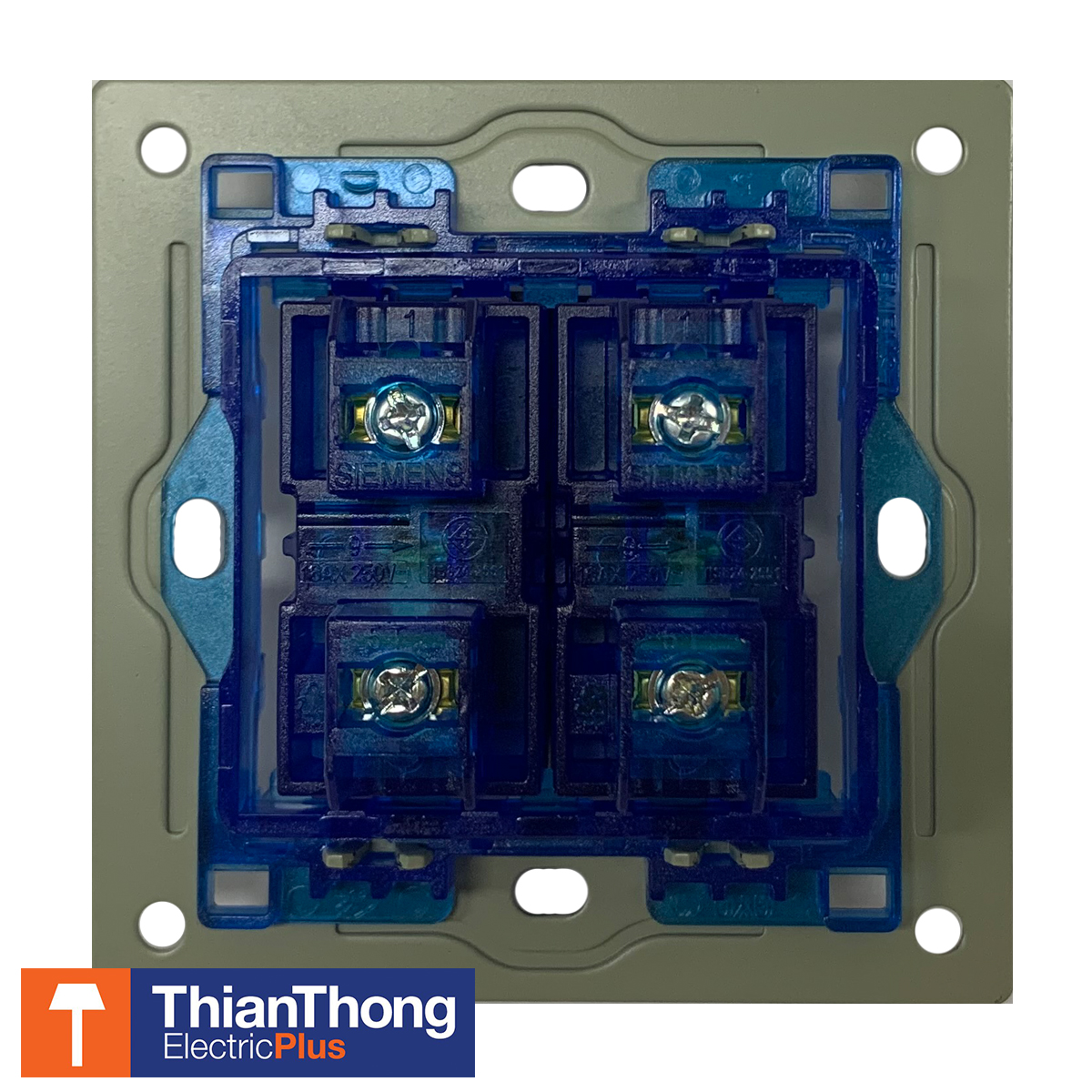 Siemens สวิตซ์ทางเดียว 2 สวิตซ์ ขนาด 2 ช่อง รุ่นแวเลียร์ ซีเมนส์ 2 Gang One Way Switch (2M) 5TA0-521-2NC04 - DELTA Valere Black