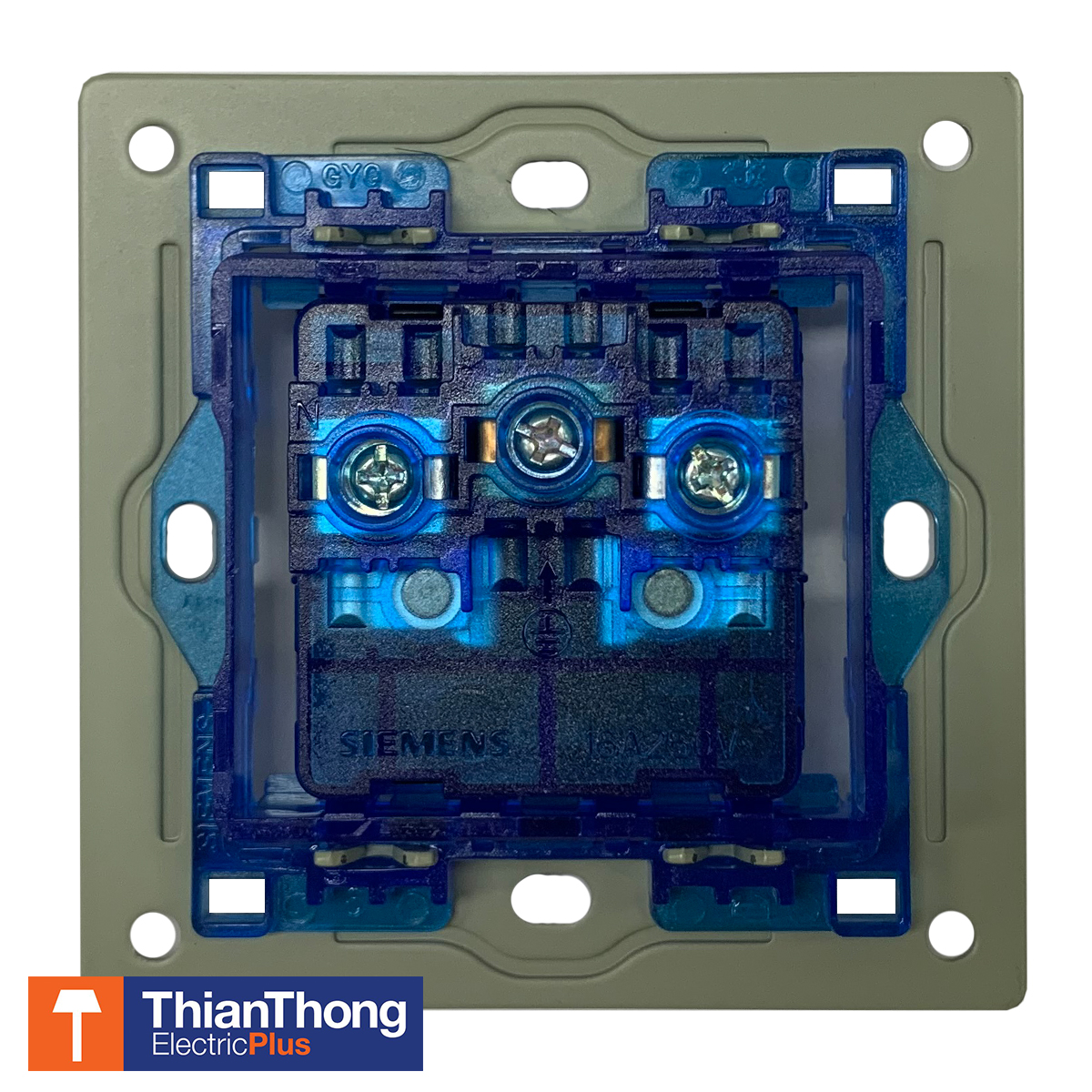 Siemens เต้ารับเดี่ยว มีกราวด์และม่านนิรภัย สีดำ รุ่นแวเลียร์ ซีเมนส์ Grounding Universal Socket with Safety Shutter 5UB9-577-4PB04 - DELTA Valere Black