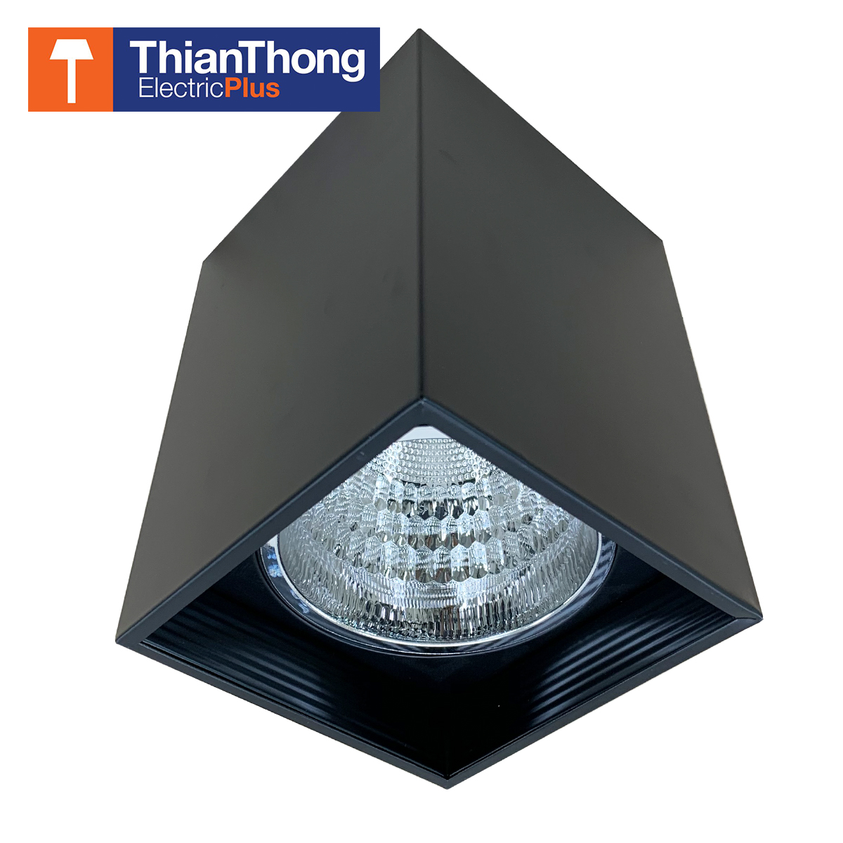Lighting Plus โคมไฟดาวน์ไลท์ติดลอย ทรงเหลี่ยม 4 นิ้ว Downlight Square Black สีดำ STW-SB-4