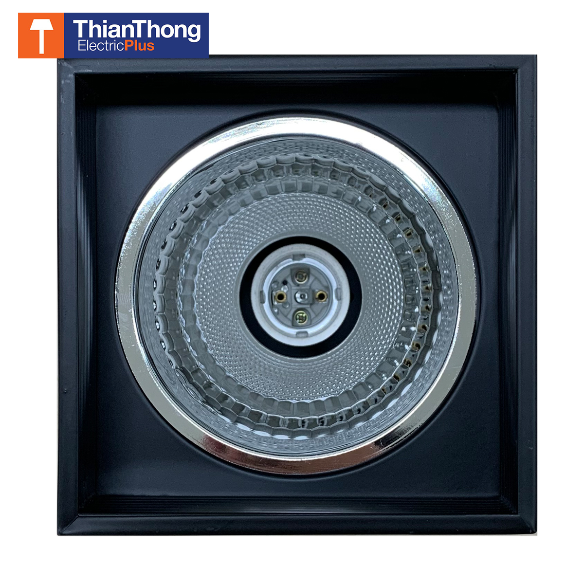Lighting Plus โคมไฟดาวน์ไลท์ติดลอย ทรงเหลี่ยม 4 นิ้ว Downlight Square Black สีดำ STW-SB-4