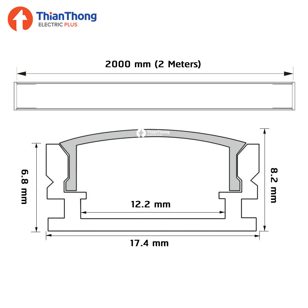 Aluminum track รางไฟเส้นอะลูมิเนียม สำหรับไฟเส้น 5050 รุ่น TT-U90