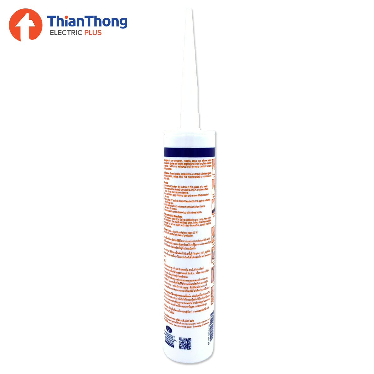V-TECH ซิลิโคนใส รุ่นมาตราฐาน วีเทค Acetic Silicone Sealant Clear VT-201 ใส