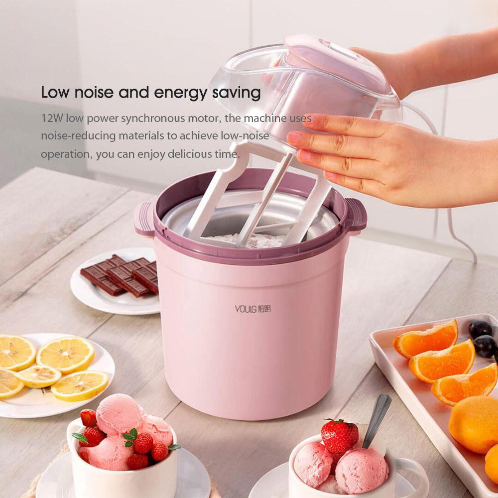 Xiaomi Youpin Youlg เครื่องทําไอศกรีมไฟฟ้าอัตโนมัติ Ice Cream Maker 0.8 L/ 12W 800 มล. IE2001-3C เครื่องแท้ ศูนย์ไทย มีประกัน