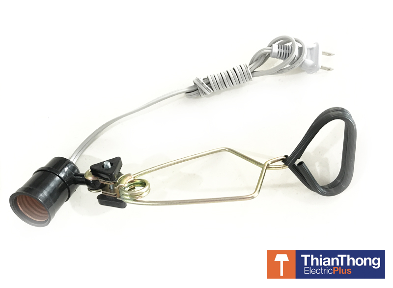 โคมขาหนีบหลอดไฟ ขั้ว E27 พร้อมปลั๊กเสียบ