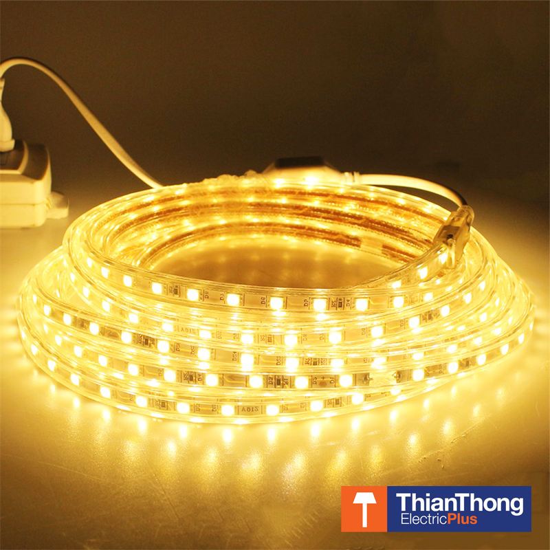 Lighting Plus - LED Strip 5050 60 LED/M 220V ไฟตรง ชุดสำเร็จรูปพร้อมใช้ 5 เมตร