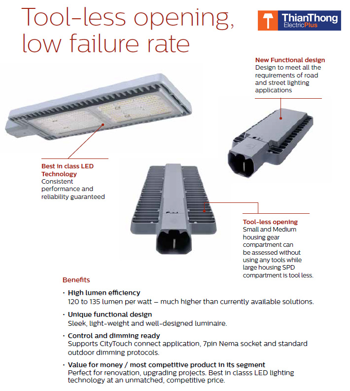 Philips โคมไฟถนน LED ฟิลิปส์ Road Flair Street Light BRP 391 40W