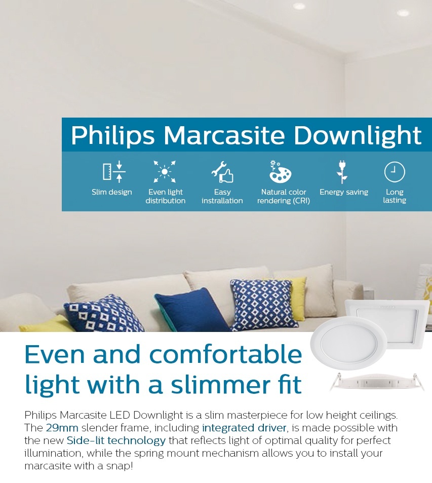 Philips Downlight Marcasite 59521 ดาวไลท์ ฟิลิปส์ LED 9W กลม