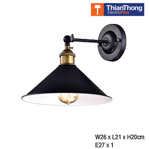 โคมไฟติดผนัง สีดำ Classic EV-B-6315-1
