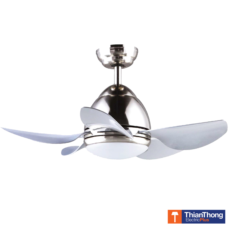 Starlight พัดลม ดีไซน์ ติดเพดาน 5 ใบพัด ABS พร้อมไฟ LED ขนาด 33 นิ้ว Design Ceiling Fan 33" with LED สีเงินด้าน CT33501-LED-MS