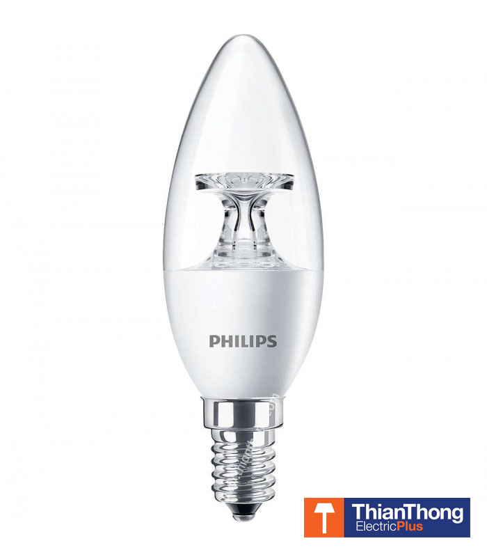 Philips หลอดไฟ ทรงจำปา ฟิลิปส์ LED Classic B Candle 4W E14 Warm White 