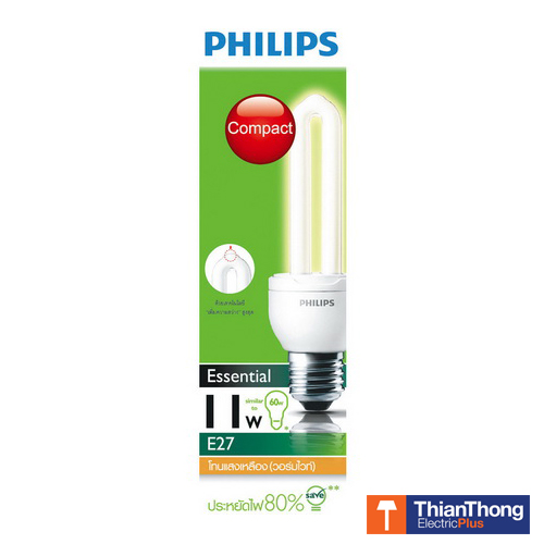 Philips Essential หลอดประหยัดไฟ ฟิลิปส์ 11W E27 รุ่นหลอดซุปเปอร์คุ้ม